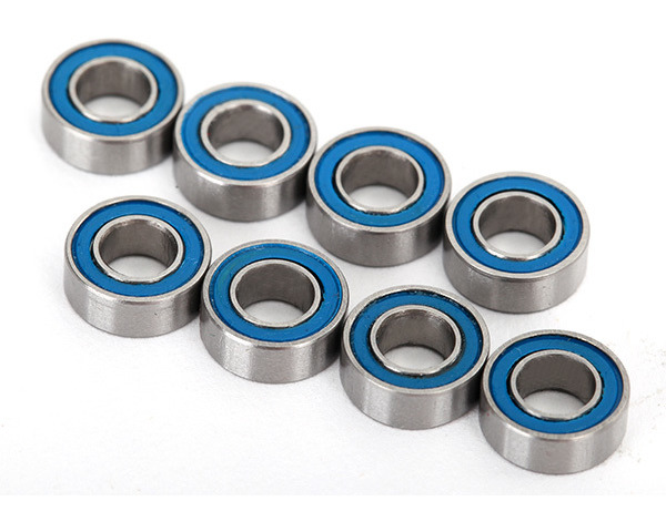 4x8x3mm Blue Rubber Sealed Ball Bearings (8) photo