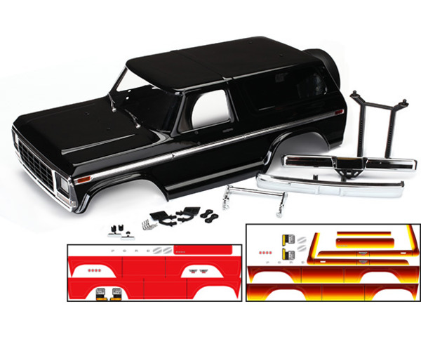 TRX-4 Body Ford Bronco Complete (Black) Red and Sunset Decals photo