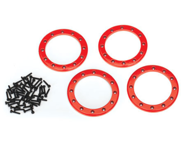TRX-4 Beadlock Rings - Red (2.2) (Aluminum) (4)/ 2x10 Cs (48) photo