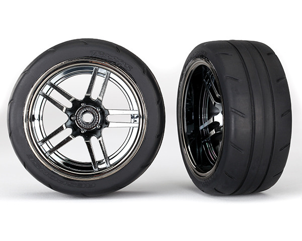 12mm Hex 26mm Tires and Wheels Glued Split-Spoke Black Chrome Wh photo