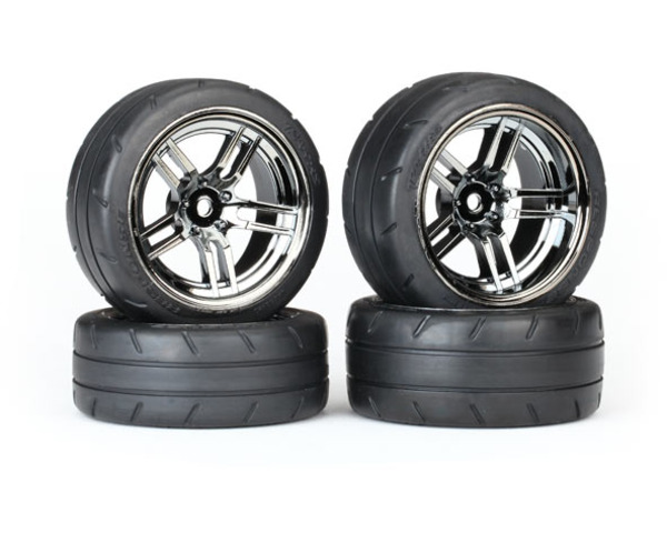 12mm Hex Tires and Wheels - Assembled - Glued (Split-Spoke Black photo