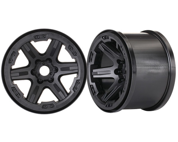 Wheels - 3.8 (Black) (2) (17mm Splined): E-Revo 2.0 photo