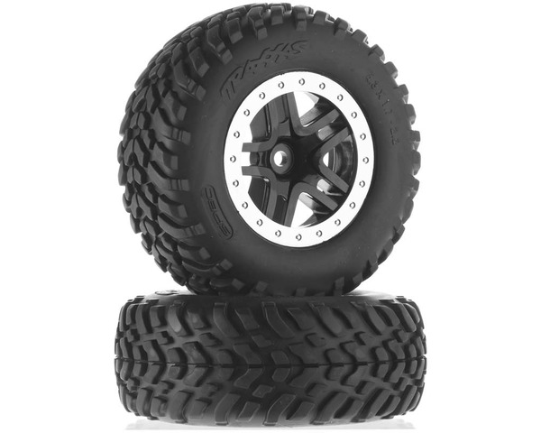 Tires/Wheels Assembled Glue SCT Split-Spoke Black photo