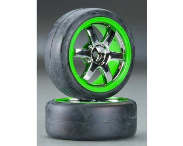 Tires / Wheels Assembled Volk Racing TE37 Chrome/Green (2) photo