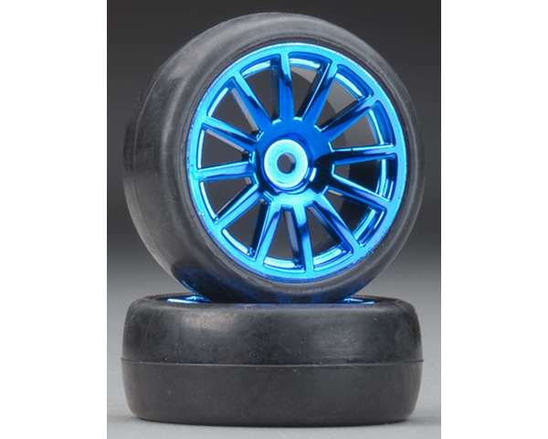 Tires/Wheels Assembled/Glued 12-Spoke Blue Compounds (2) photo