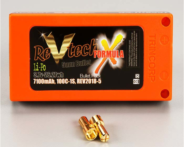 discontinued  X LiPo 1S 3.7V 7100mAh 100C Bullet photo