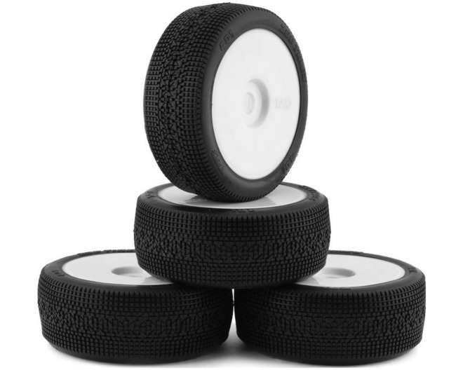 401 1/8 Buggy Pre-Glued Tire Set (White) (4) (Soft) photo