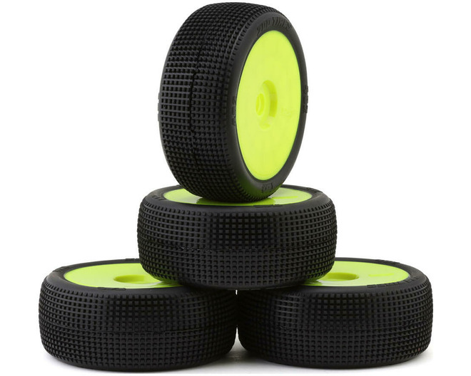 402 1/8 Buggy Pre-Glued Tire Set (Yellow) (4) (Ultra Soft) photo