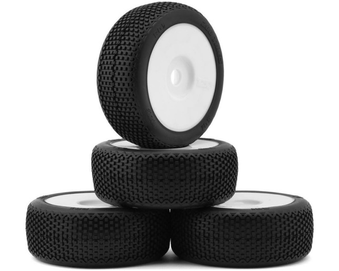 601 1/8 Buggy Pre-Glued Tire Set (White) (4) (Soft) photo