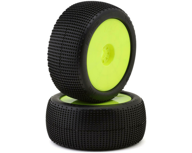 402 1/8 Truggy Pre-Glued Tire Set (Yellow) (2) (Super Soft) photo