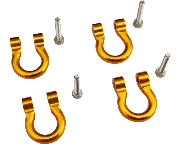 discontinued  1/10 Scale Aluminum Orange Tow Shackle D-Rings (4) photo