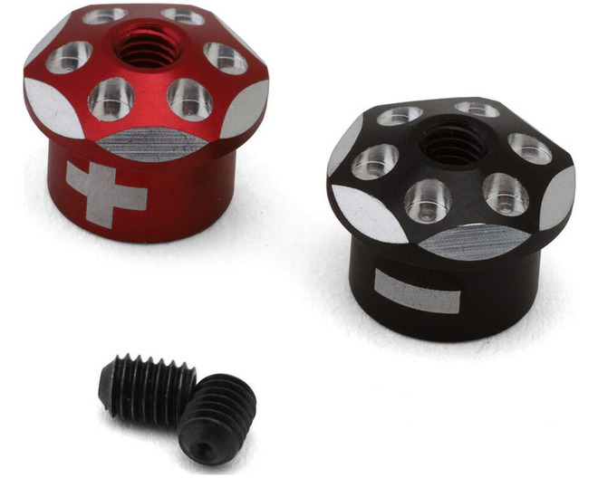 Aluminum Battery Plug Grips (Red/Black) photo